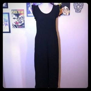 Xhilaration Sz L Black Textured Jumpsuit